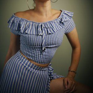 Two-Piece Crop Top Skirt Set | Top: S Skirt: M